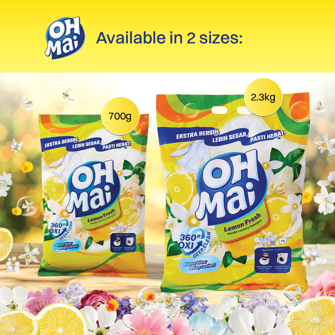 OH MAI Laundry Powder Detergent - Lemon Fresh (700g)